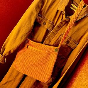 Vintage new crossbody thick strap sak beautiful tangerine orange